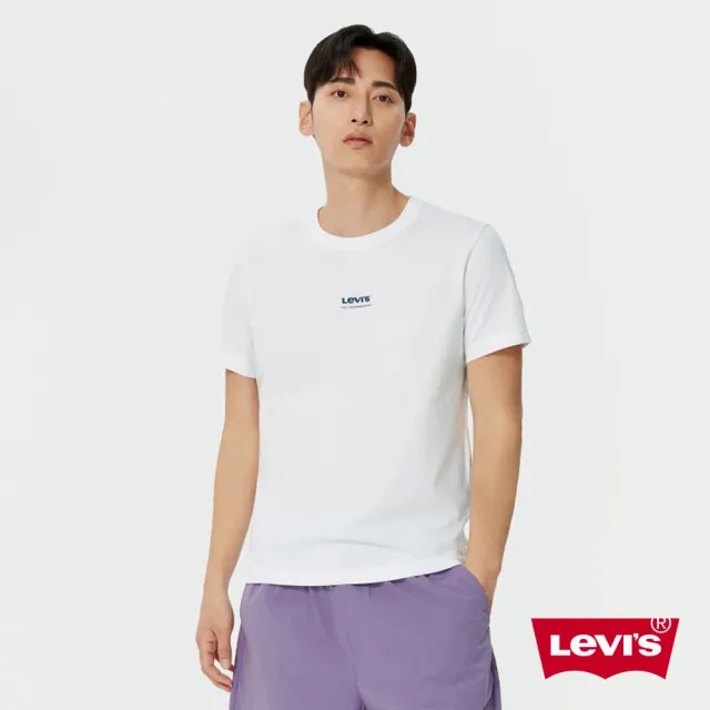 【LEVIS 官方旗艦】男女同款 前後LOGO短袖Tee / 190G舒適面料 熱賣單品 000S5-0000