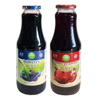 即期品【天廚】2025/01-100%天然藍莓汁/石榴汁1000ml-2入組(NFC非濃縮還原果汁)