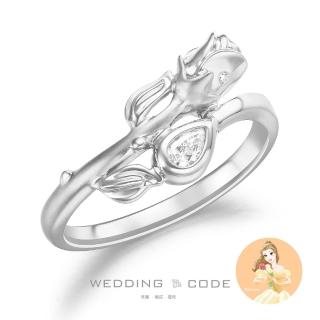 【WEDDING CODE】鉑金 5分水滴鑽求婚戒 迪士尼美女與野獸4319(天然鑽石 618限定 現貨 禮盒)
