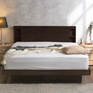 【KIKY】紫薇可充電收納二件床組 雙人加大6尺(床頭片+掀床底)