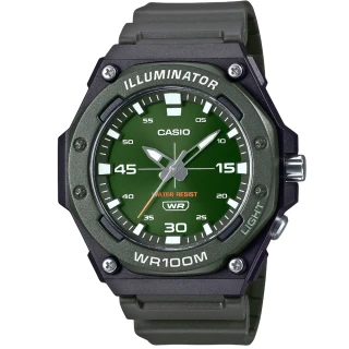 【CASIO 卡西歐】卡西歐運動指針膠帶錶-綠色(MW-620H-3A 全配盒裝版)
