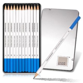 【COLOUR BLOCK】12支素描鉛筆鐵盒組 12種硬度(素描 速寫 寫生 開學文具 美術用品)