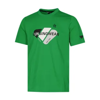 【Munsingwear】企鵝牌 男款綠色吸濕速乾抗UV字母三角色塊印花T恤 MGTL2503
