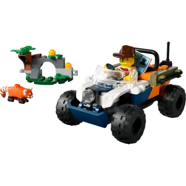 【LEGO 樂高】城市系列 60424 叢林探險家沙灘車喜馬拉雅小貓熊任務(交通工具 創意力遊戲 禮物)