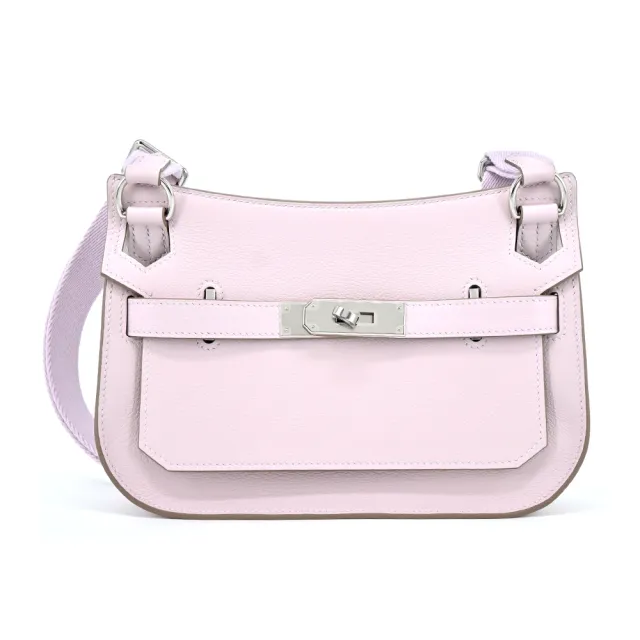 【Hermes 愛馬仕】Jypsiere mini Evercolor 牛皮斜背包(09夢幻紫/W刻/銀釦)