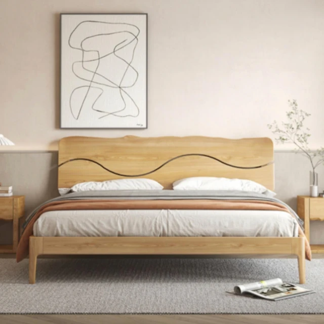 橙家居·家具 /預購/侘寂系列6尺實木床架 SSX-A1807-18(售完採預購 床組 雙人床 臥室床 臥房系列)