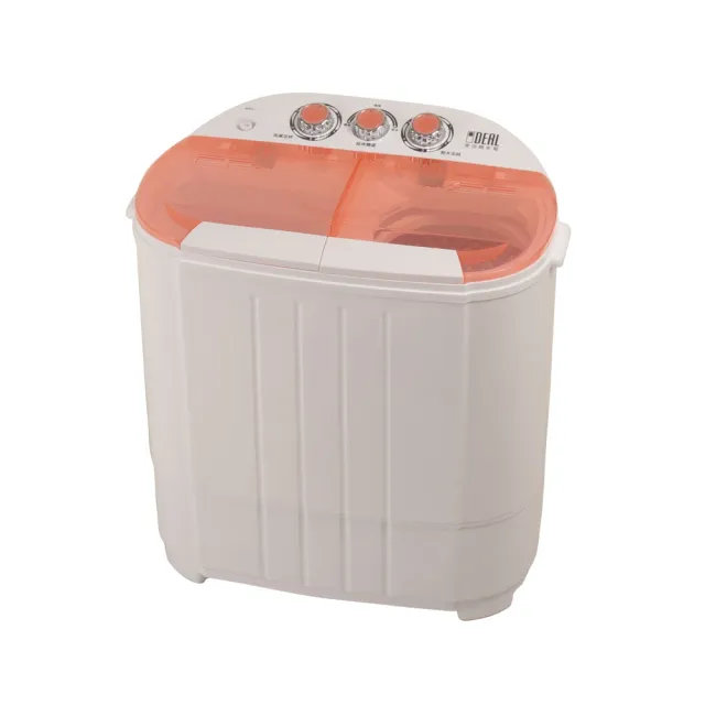 【IDEAL 愛迪爾】3.8公斤洗脫定頻直立式雙槽迷你洗衣機-寶貝機(E0730P 粉嫩橘)