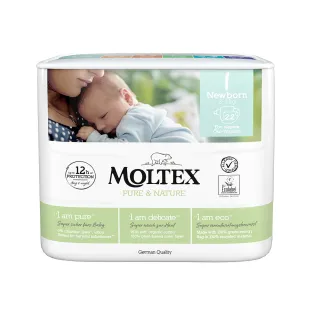 【MOLTEX 舒比】黏貼型無慮紙尿褲NB-22片x1包(歐洲原裝進口嬰兒紙尿褲)
