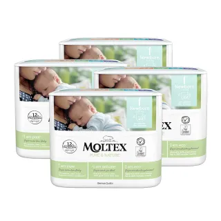 【MOLTEX舒比】黏貼型無慮紙尿褲NB-22片x4包-箱購(歐洲原裝進口嬰兒紙尿褲)