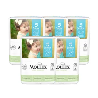 【MOLTEX舒比】黏貼型無慮紙尿褲L-25片x5包-箱購(歐洲原裝進口嬰兒紙尿褲)