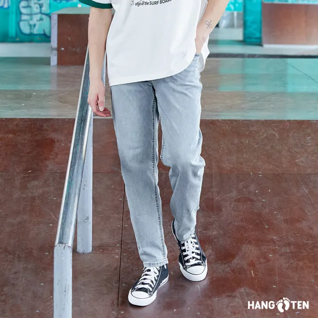 【Hang Ten】男裝-韓國同步款-TAPERED FIT涼爽吸濕排汗錐形牛仔長褲(多色選)
