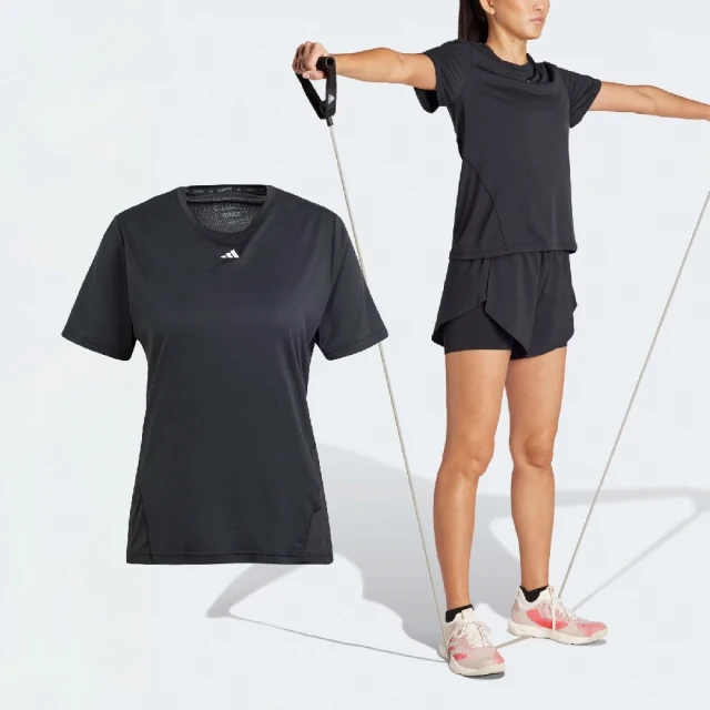 adidas 愛迪達adidas 愛迪達 短袖 Designed For Training Tee 女款 黑白 吸濕 排汗 運動 短T 愛迪達(IQ2654)