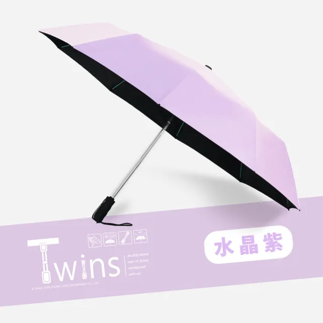 【雙龍牌】TWINS冰風超強防風雙倍玻纖傘骨自動雨傘自動開收傘(防曬降溫自動傘 二十雙骨抗颶風傘B6580)