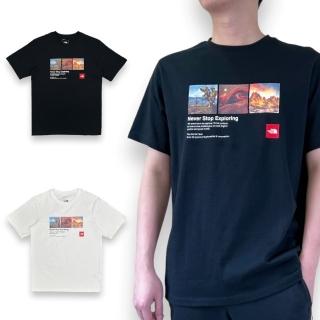 【The North Face】北臉 男生 風景照片款 短袖T恤 純質 男款 短TEE 前後LOGO