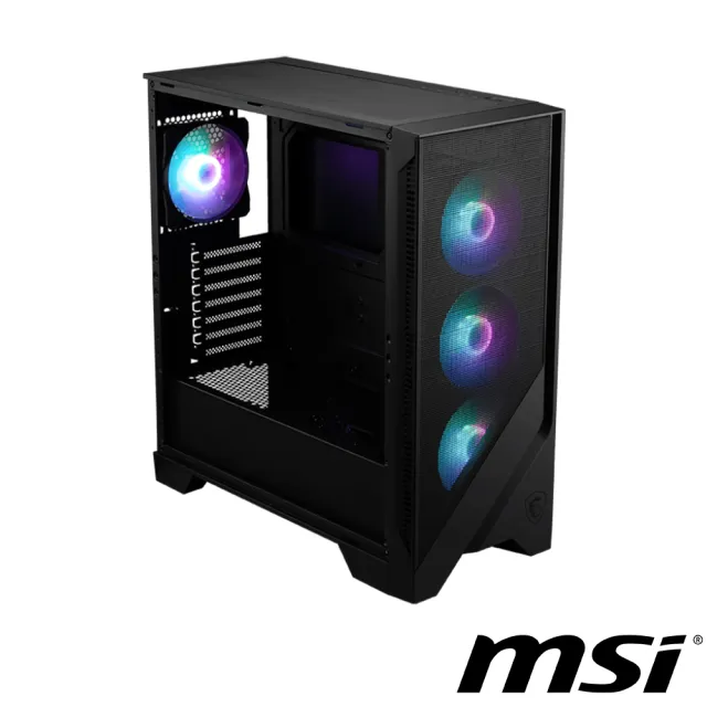 【MSI 微星】MAG FORGE 320R AIRFLOW ATX電腦機殼(顯卡限長39cm/塔扇限高16cm/玻璃側透)