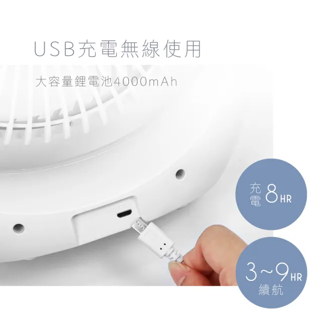 【KINYO】充插兩用7吋USB風扇DC扇/循環扇桌扇立扇/UF-8645(BSMI認證)