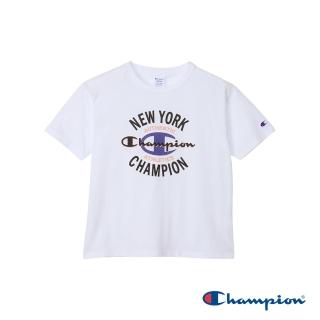 【Champion】官方直營-寬版LOGO印花短袖TEE-女(白色)