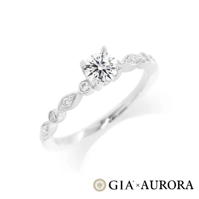 【AURORA 歐羅拉】GIA 30分F color八心八箭天然真鑽18K金鑽戒女戒婚戒套戒 飛翔(一戒三戴)