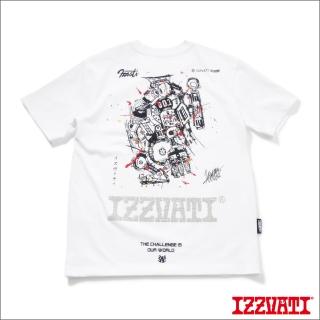 【IZZVATI】機器人塗鴉短T-白色(立體印花LOGO款)