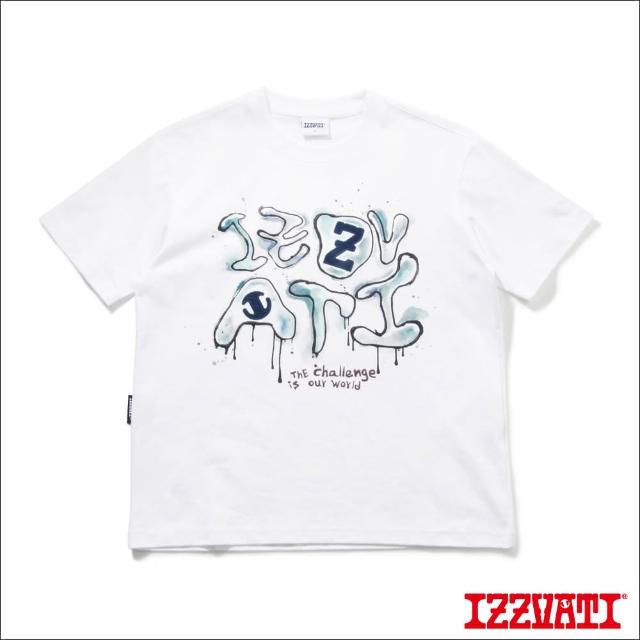 【IZZVATI】手繪貼布繡短T-白色(立體刺繡LOGO款)