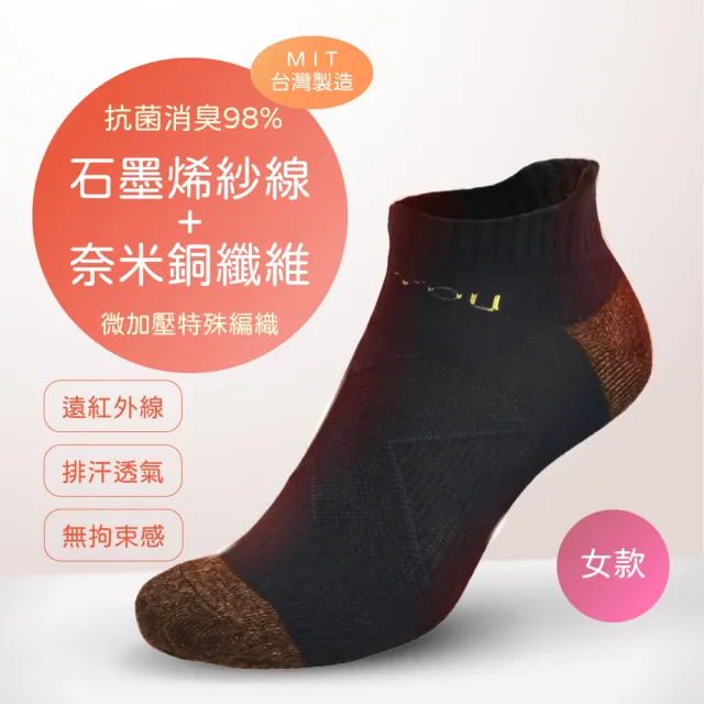 【德行天下】石墨烯奈米銅纖維能量襪-女襪(抗霉殺菌、遠紅外線、乾爽透氣、抗靜電)