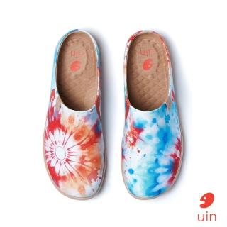 【uin】西班牙原創設計 女鞋 半包鞋 半拖鞋 耀斑之光2彩繪休閒鞋W1221594(彩繪)