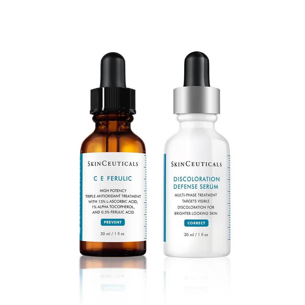 【Skin Ceuticals 修麗可】抗氧淡斑首選★超濃度CE緊緻修護抗氧化精華 30ml+淨膚淡斑發光精華30ml(抗老)