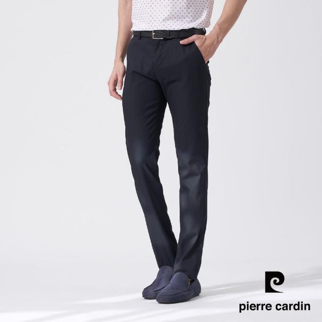 【pierre cardin 皮爾卡登】商務休閒 男款 彈性平口鬆緊合身休閒長褲-藍色(5247822-39)