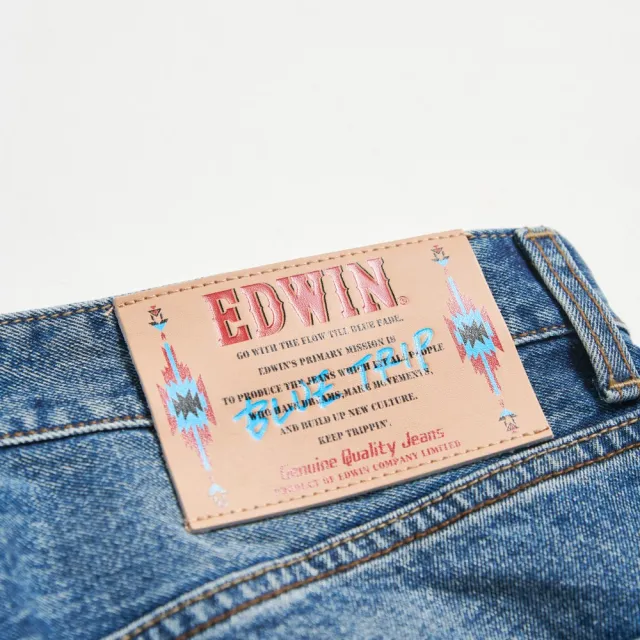 【EDWIN】男裝 加大碼 BLUE TRIP系列 刷破丹寧中直筒牛仔褲(拔洗藍)