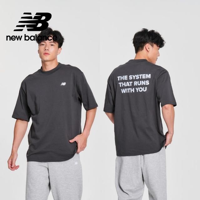 【NEW BALANCE】NB 厚磅反光標語短袖上衣_男性_墨灰色_MT41554ACK(美版 版型偏大)