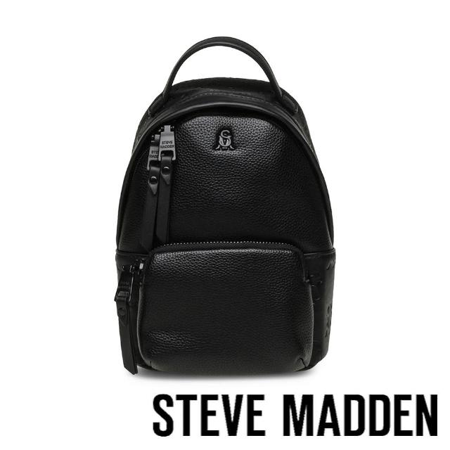 【steve madden】BBOWIE 壓紋LOGO鍊條後背包(黑色)