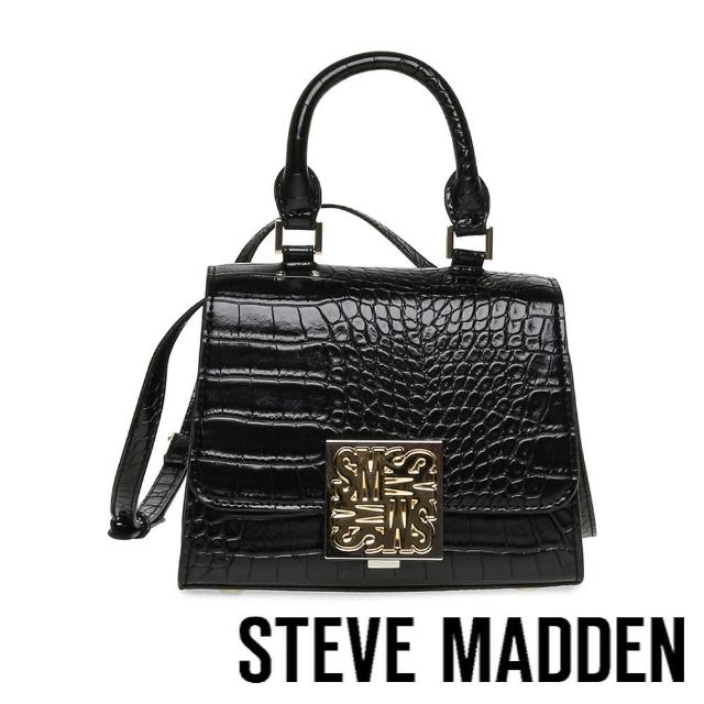 【steve madden】BJANAE 鱷魚壓紋手提斜背包(黑色)