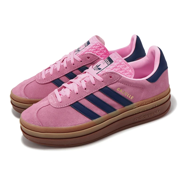 adidas 愛迪達 休閒鞋 Gazelle Bold W 女鞋 粉紅 藍 厚底 膠底 復古 麂皮 愛迪達(H06122)