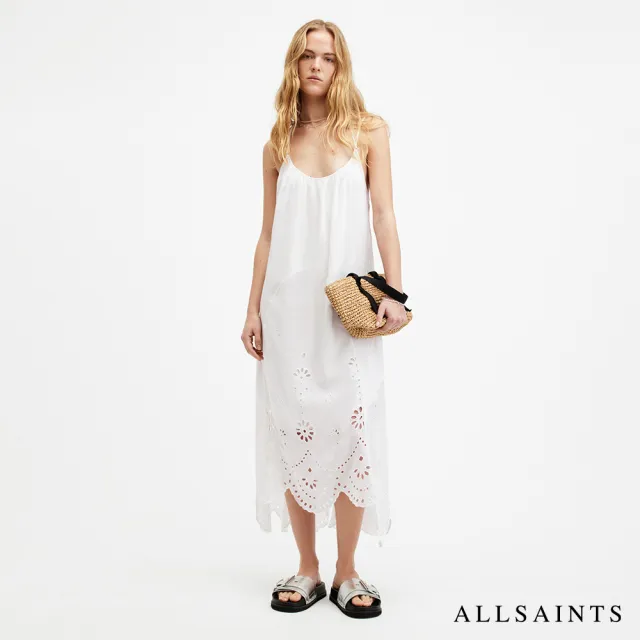 【ALLSAINTS】夏日優雅人造絲印花刺繡洋裝(多款任選)