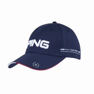 【PING】男款立體斜紋繡高爾夫球帽-深藍(GOLF/高爾夫配件/PQ24102-58)