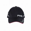 【PING】男款帽沿撞色透氣沖孔高爾夫球帽-黑(GOLF/高爾夫配件/PQ19102-88)