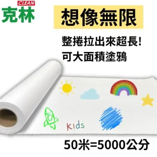 【CLEAN 克林】捲筒CAD白紙 A1 610mmX50M(繪圖機紙 畫紙捲 集體創作 繪圖機 塗鴉 大圖輸出)