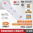 【PX 大通-】買一送一Type C 延長線 USB 快充 網路獨家 三孔 電源 插座 PD(POL-161P 2入組)