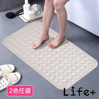 【Life+】日式簡約TPE浴室防滑地墊/吸盤腳踏墊38x70cm 2色任選(吸盤 排水 TPE 止滑墊 浴室 淋浴)