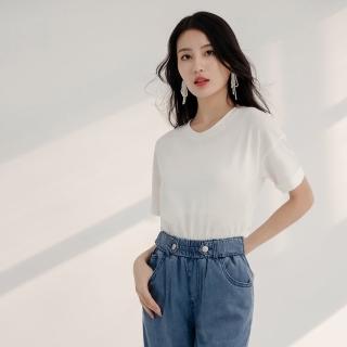 【OB 嚴選】涼感冰絲防曬圓領袖反折上衣 《AB19414》