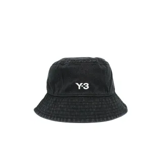 【Y-3 山本耀司】刺繡白logo棉布漁夫帽(IX7000-黑)