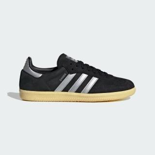 【adidas 愛迪達】Samba OG W 女 休閒鞋 運動 經典 復古 德訓鞋 麂皮 流行 穿搭 黑銀黃(IE8128)
