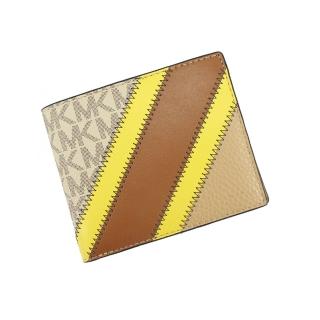 【Michael Kors】新款縫線造型卡片/鈔票/零錢短夾(縫線奶茶)