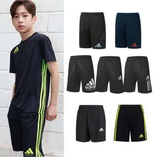 【adidas 愛迪達】KID SPORT SHORTS兒童運動彈性透氣五分褲-兩件組(短褲 大童 小學 涼感 快乾 吸濕)