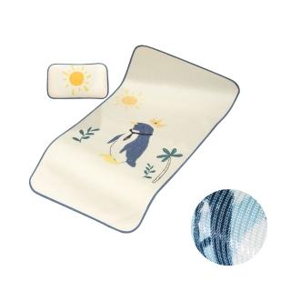 【JoyNa】嬰兒床冰絲涼墊涼蓆枕頭(涼蓆+枕頭組)