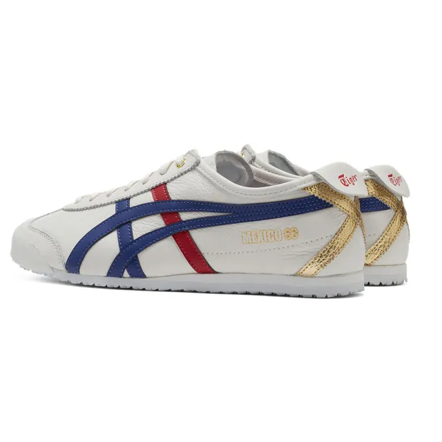 【Onitsuka Tiger】鬼塚虎 官方旗艦店 MEXICO 66 休閒鞋 白底紅藍邊(1183B511-100)