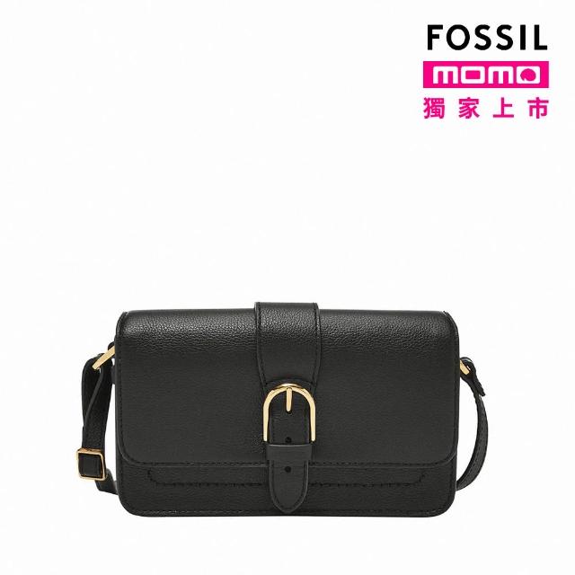 【FOSSIL 官方旗艦館】Zoey 翻蓋真皮小斜背包-黑色 ZB1937001