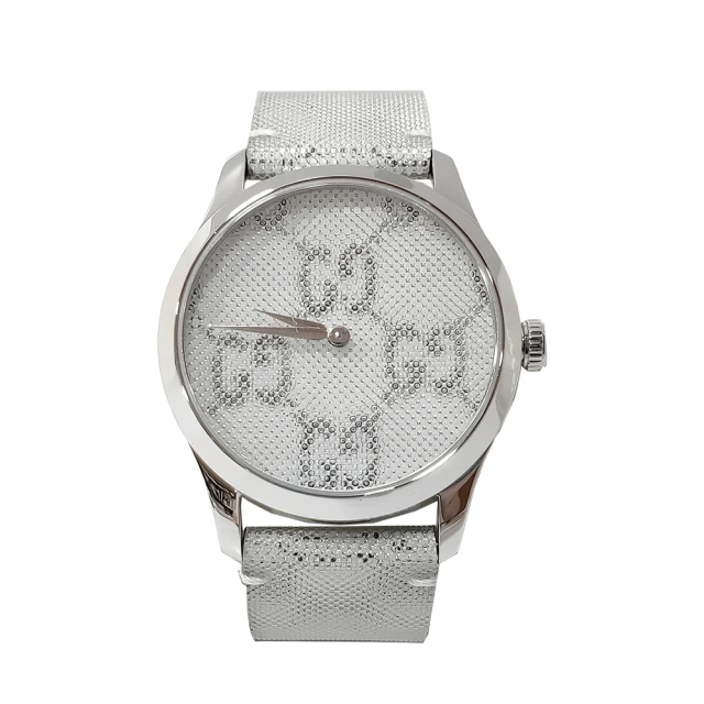 GUCCI 古馳 508788 經典G-Timeless系列限量3D立體設計石英手錶(銀色-38mm)