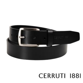 【Cerruti 1881】義大利原裝進口 頂級小牛皮皮帶(黑色 CECU06069M)