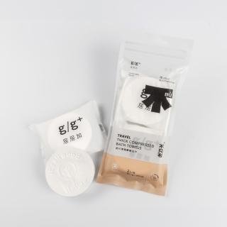【居居加 g/g+】旅行厚磅壓縮浴巾-2顆/袋(臺灣製 拋棄式 一次性 免洗 速乾 超吸水 戶外出差運動美容用)